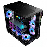 Gabinete Gamer Rise Mode Galaxy Glass, Mid Tower, Lateral e Frontal em Vidro Temperado, Preto - RM-GA-GG-FB