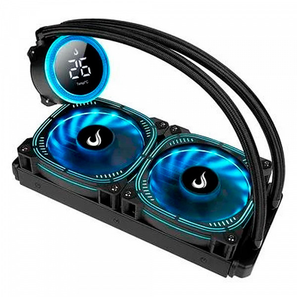 Water Cooler Rise Mode Aura Ice Black ARGB, 240mm, AMD/Intel, Preto - RM-WAIB-05-ARGB