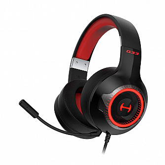 Headset Gamer Edifier Hecate G33, RGB, Som Surround 7.1, Drivers 40mm, USB, Preto e Vermelho - G33