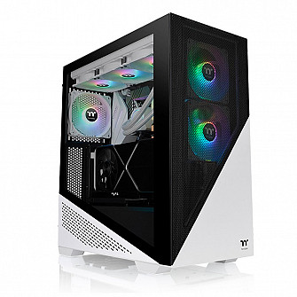 Gabinete Gamer Thermaltake Divider 370 TG ARGB Snow, Mid Tower, Vidro Temperado, Sem Fonte, 3 fans ARGB de 120 mm, Branco, CA-1S4-00M6WN-00