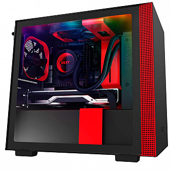 Gabinete Gamer NZXT H210i, Mini Tower, Com 2 Fans, Vidro Temperado, Red, S-Fonte, CA-H210I-BR