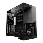 Gabinete Gamer Geometric Future Model 5, ARGB, Mid-Tower, Lateral de Vidro, Com 5 Fans, Preto e Cinza, GEO-M5F-BG