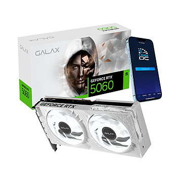 Placa de Video Galax GeForce RTX 5060 1-Click OC White Launch Edition 8GB GDDR7 128 bits - 56NSN8MDCQLE