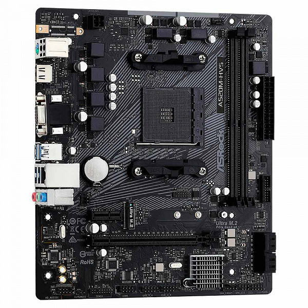 Placa-Mãe ASRock A520M-HVS, AMD AM4, Micro ATX, DDR4